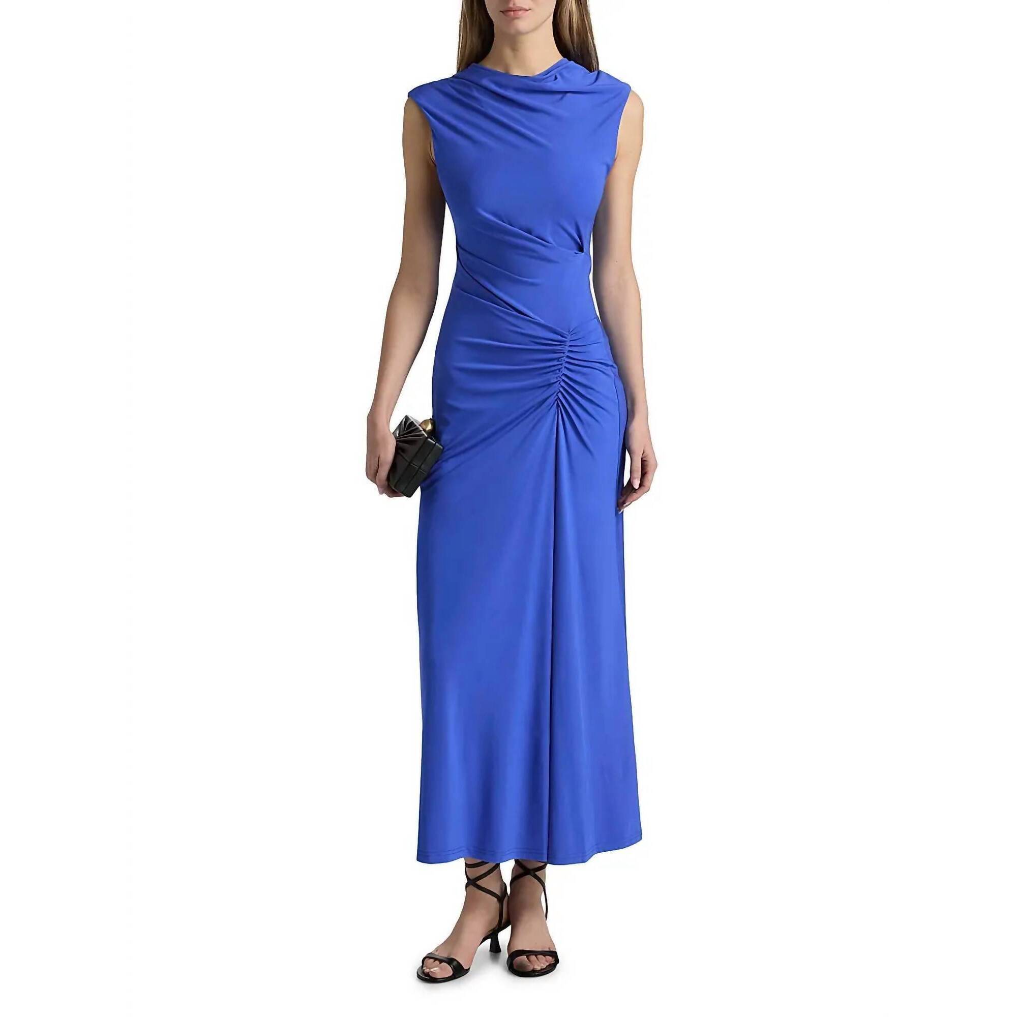 New Simkhai Women's Acacia Draped Jersey Dress In Royal